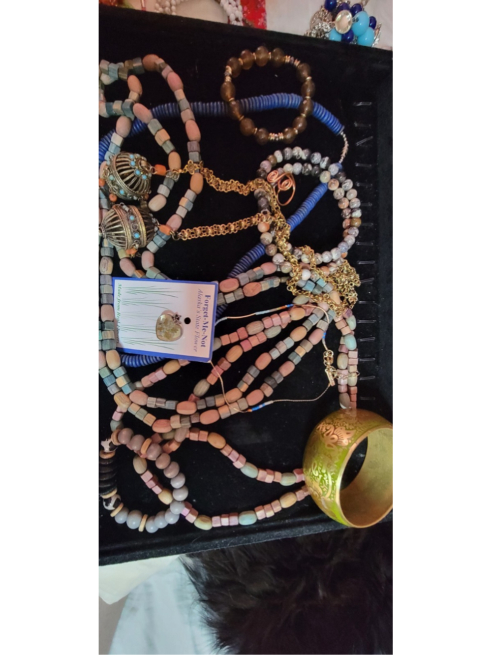 Boho Jewelry Lot Wood Bead Necklaces Tribal Pendant Bracelet Mixed Stone Bundle